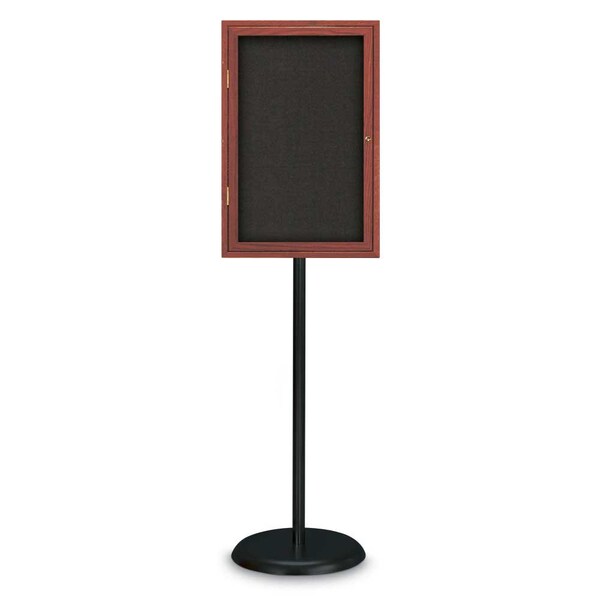 Corkboard, Double Door, Radius Frame, 60x36", Satin/Cobalt